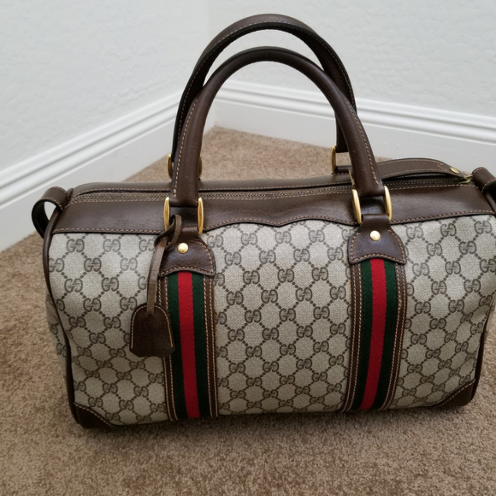 Authentic Vintage Gucci Early Boston with lock Purse Handbag